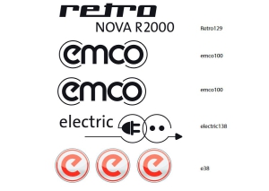 Schriftzug, chrom "retro NOVA R2000" - Emco Nova - Elektroroller